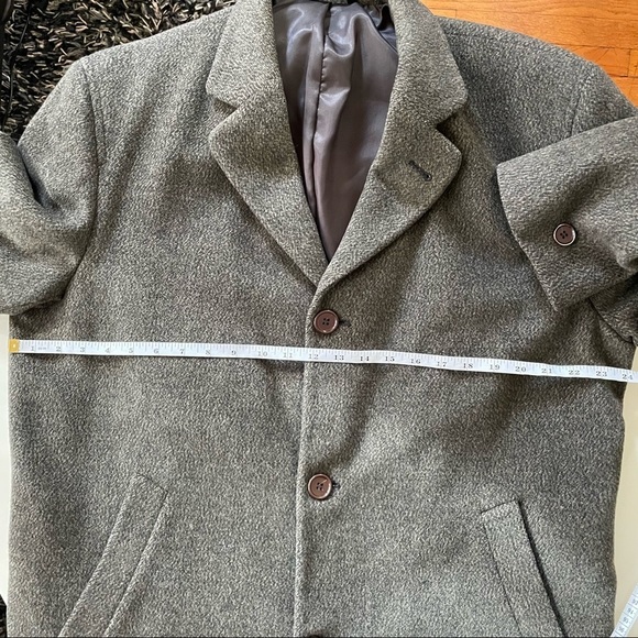 DKNY Wool Blend Notch Collar Overcoat Jacket Men’s Brown Size 44 - Picture 5 of 9